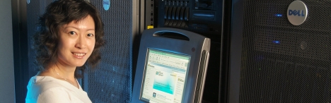 Woman in front of computer