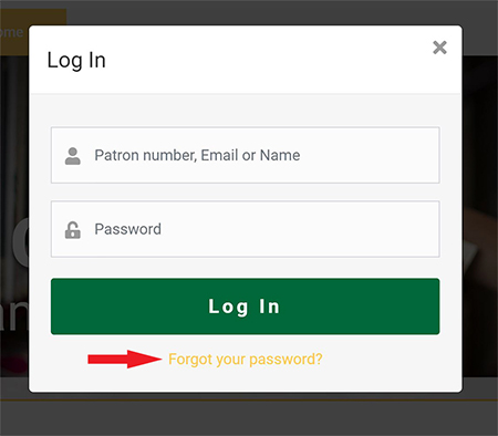 Showing where to click login on the website