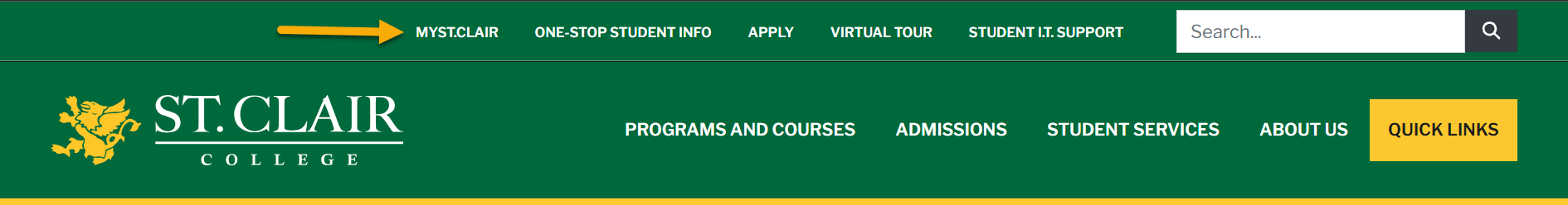 mySt.Clair location on website