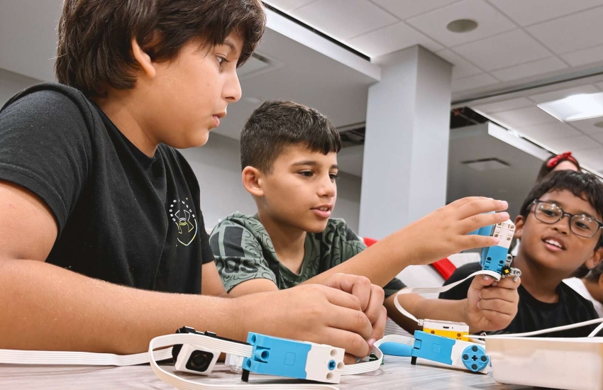 Campers at St. Clair College's STEM Robotics Summer Camp