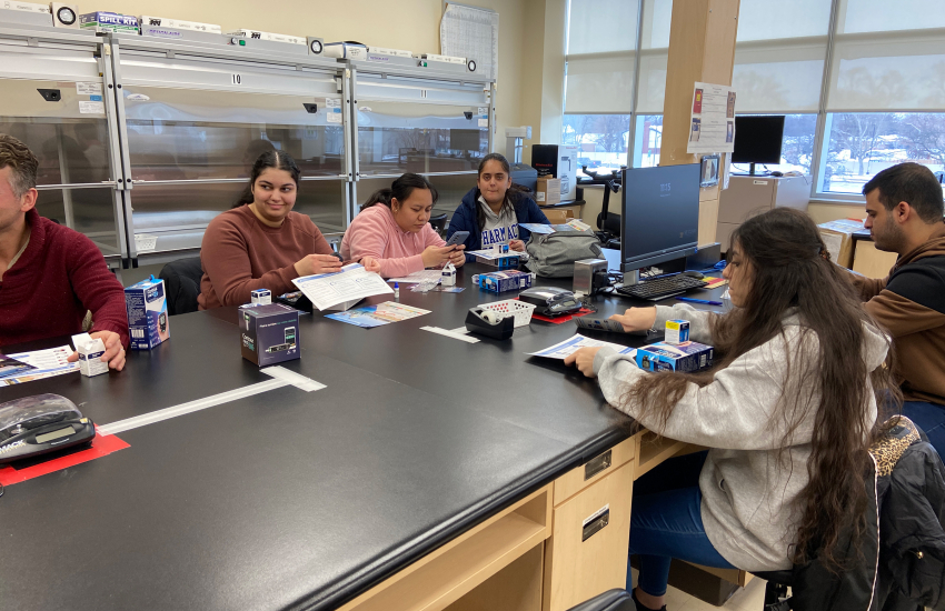 Students in lab sitting at desk