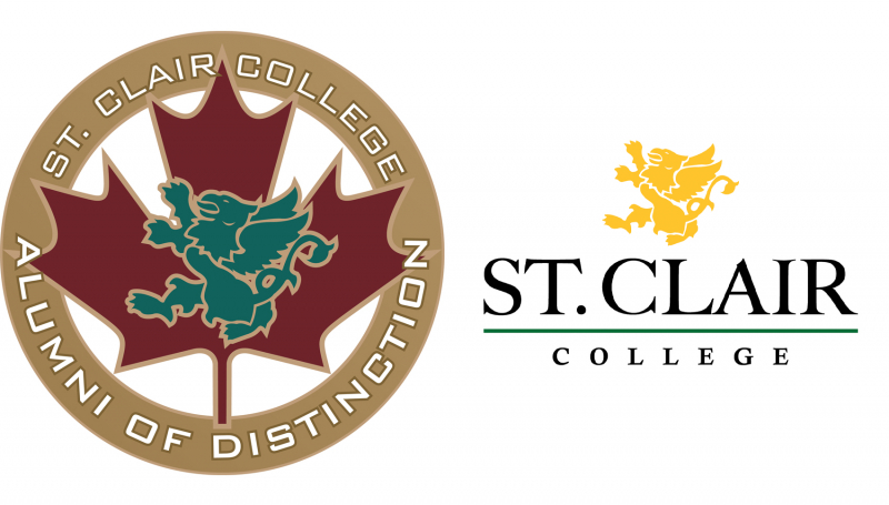 Alumni of Distinction and St. Clair College logos