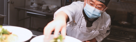 Culinary student in the kitchen