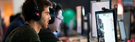 Student playing game