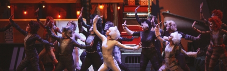 Music theatre students dancing on stage during CATS performance