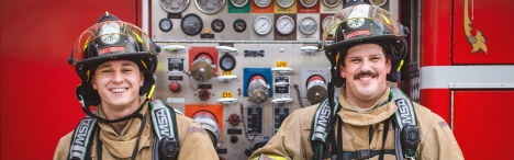 2 firefighting students